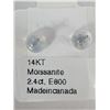 Image 4 : 14K White Gold Moissanite 2.4Ct Laser Cut Earrings, Made in Canada, Appraised Retail $2000
