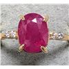 Image 2 : 10K Yellow Gold 1.7G Ruby 3.5Ct & Lab Dia 0.05Ct Ring (~Size 7), Made in Canada, Appraised Retail $2