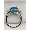 Image 2 : Ladies Cushion Cut 2.20 Carat Blue Ice Topaz Dress ring with side stones NEW size 7