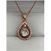 Image 2 : Rose Tear Dop 1.0 Carat Brilliant Cut Solitaire Pendant & Chain SGift et NEW