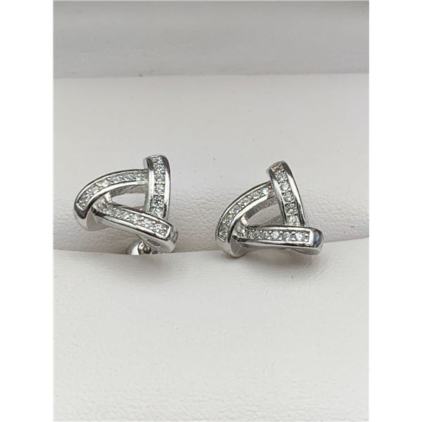 Trillium never ending infinity earrings .925 silver multi stone set NEW