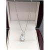 Image 1 : Brilliant Cut Round 1.1 Carat Solitaire Suspended Pendant and Chain Gift Set NEW