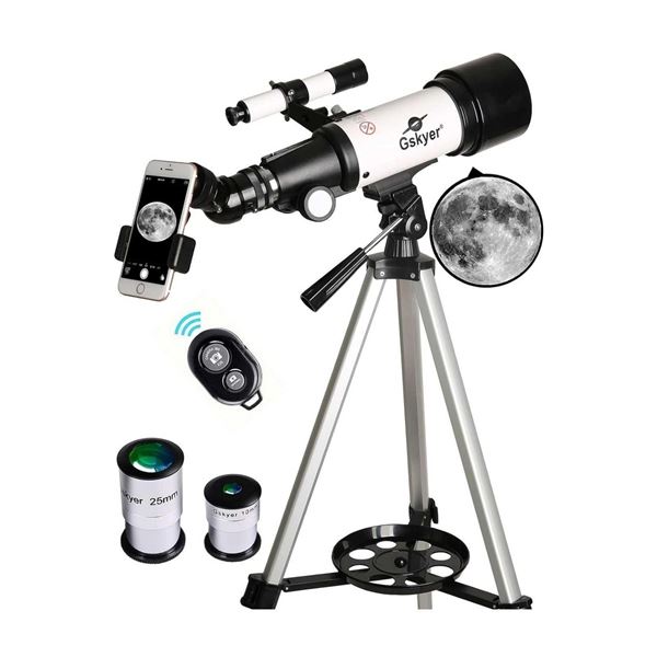 Gskyer Telescope, 70mm Aperture 400mm AZ Mount Astronomical Refracting Telescope for Kids Beginners,