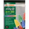 Image 2 : Sylvania Stay-Lit 2 strands of 100 LED C6 Lights, Multicolour
