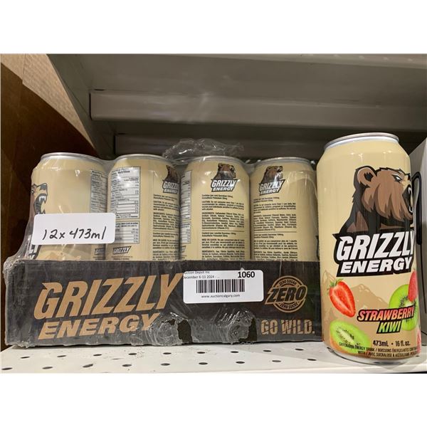 Grizzly Energy Strawberry Kiwi Energy Drink (12 x 473ml)