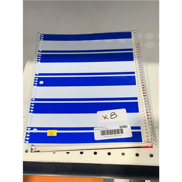 Lot of 8 Ringed Lined Notebooks