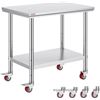 Image 4 : VEVOR 36x24x33.5 inch NSF Stainless Steel Work Table with Wheels Prep Table with casters Heavy Duty 