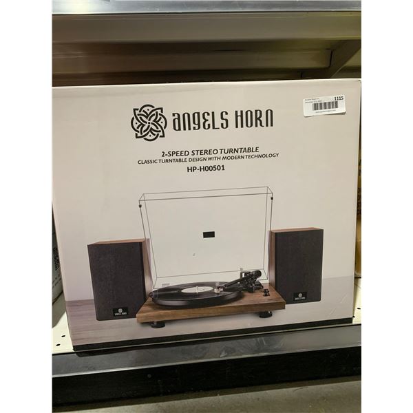 Angels Horn 2-Speed Stereo Turntable, Classic Turntable Design with Modern Technology HP-H00501