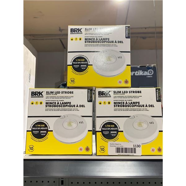 BRK Slim LED Strobe Smoke Alarm 120V Hardwire (3ct)
