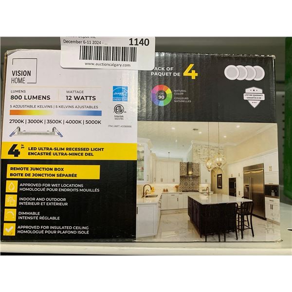 Vision Home 800 Lumens with 5 Adjustable Kelvins 12 w, 4pk