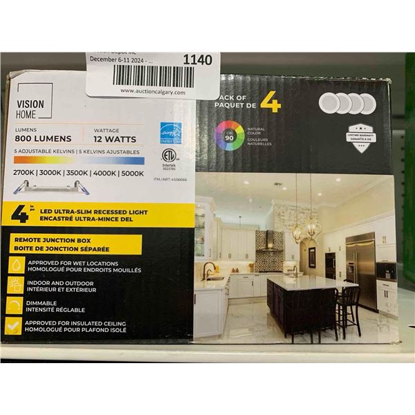 Vision Home 800 Lumens with 5 Adjustable Kelvins 12 w, 4pk