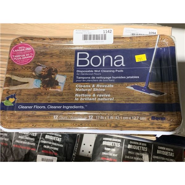 Bona Disposable Wet Cleaning Pads for Hardwood Floors 12ct