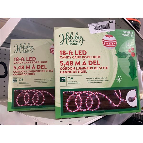 Holiday Living 18ft LED Candy Cane Rope Light (2ct)