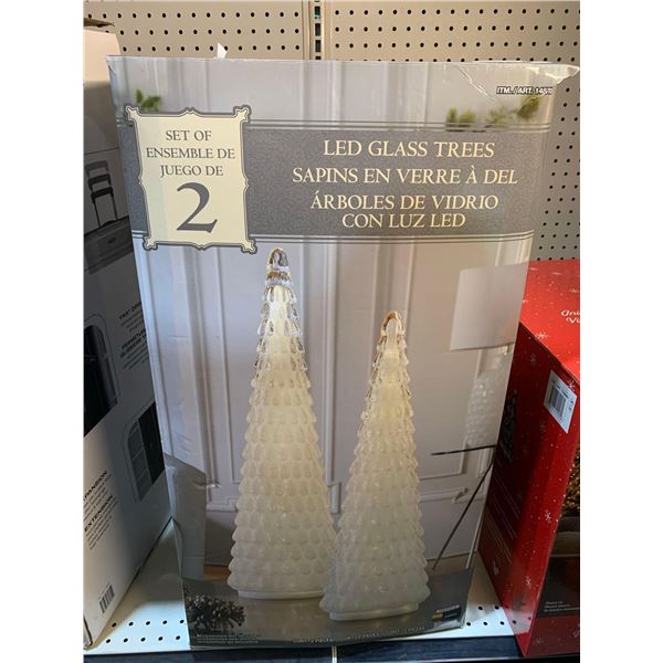 Set of 2 LED Glass Trees
