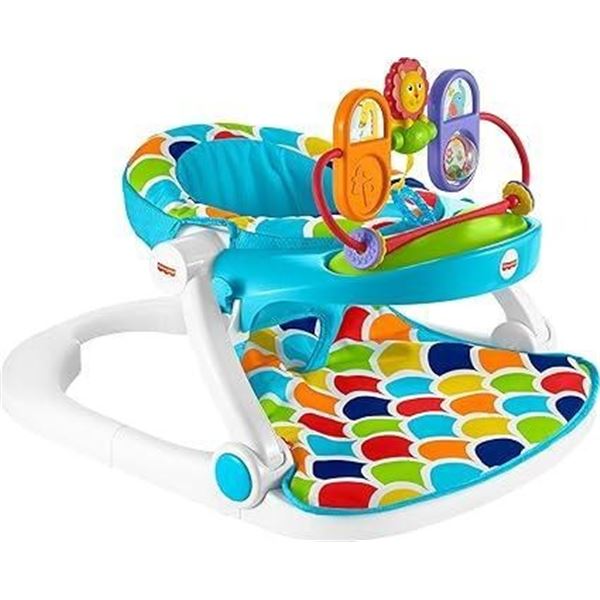 Fisher-Price Portable Baby Chair, Deluxe Sit-Me-Up Floor Seat with Developmental Toys and Snack Tray