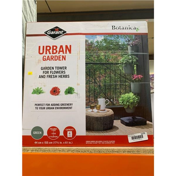 Garant Urban Garden Tower Including 4 Plastic Planters With Built in Drip Tray and Aluminum Post