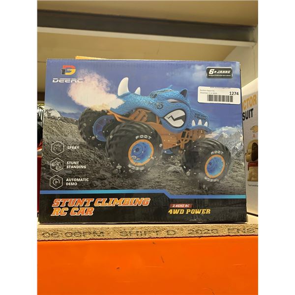 DEERC High Speed Stunt Remote Control Monster Truck  Upright 360° Swivel 4WD RC Car with LED Lights,
