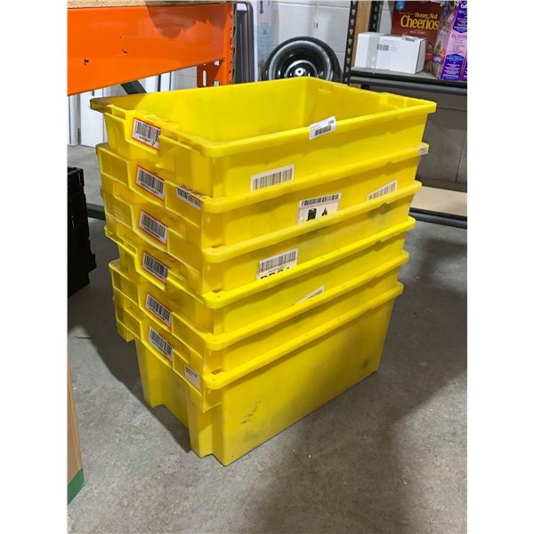 Lot of 6 Stackable Storage Bins