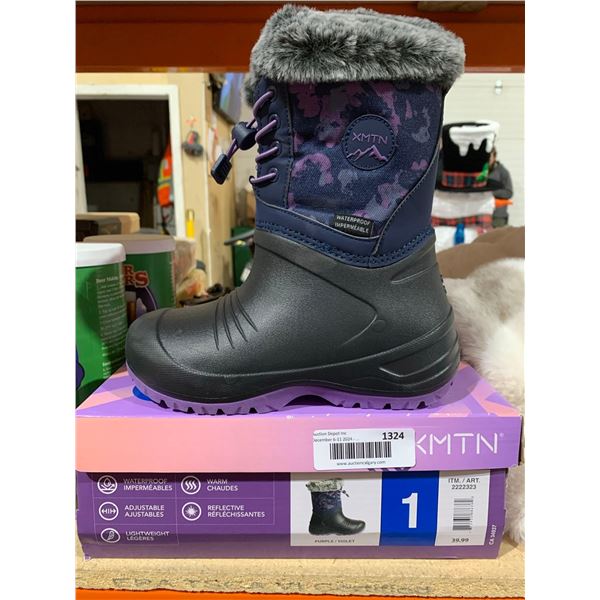XMTN Waterproof Winter Boots Youth Size 1