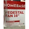 Image 2 : Homebase Pedestal Fan 16" 3 Speed Setting