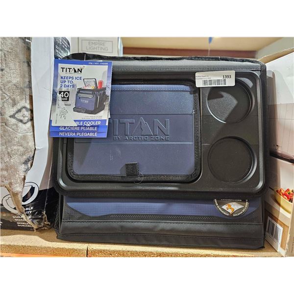 Titan Arctic Zone - Insulated Leak-Proof Collapsible Cooler Bag, Holds 40 Cans, Blue