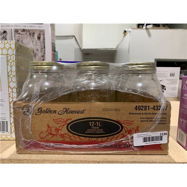 Golden Harvest 12 x 1L Glass Jars