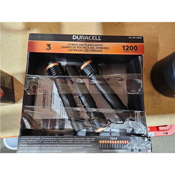 Duracel 3 Pack Hybrid LED Flashlights