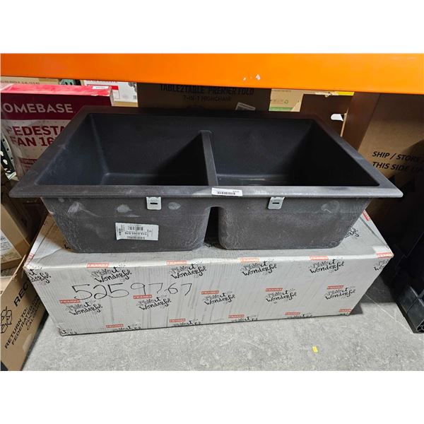 Frankie Brown Double Basin Sink  (DCG 620-37 3 1/2" NWK ND NOF GP)