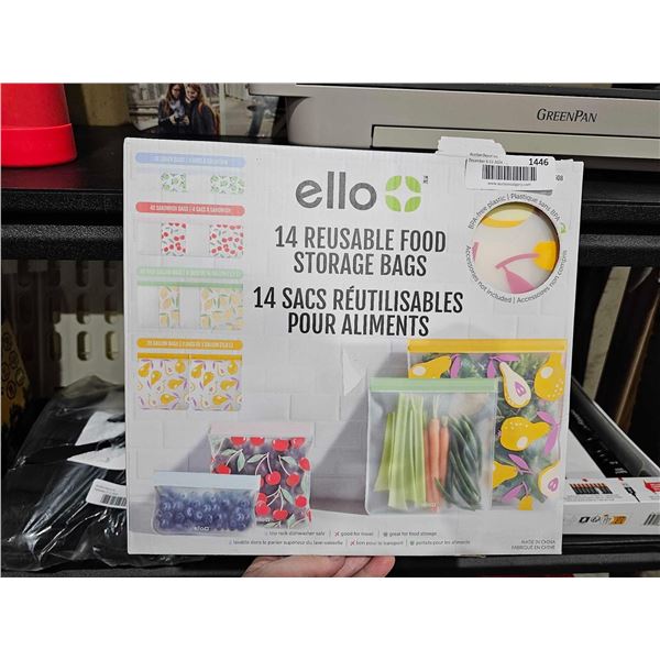 Ello Reusable Food Storage Bags - 14 Pack