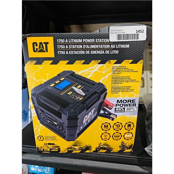 Cat 1750 A Lithium Power Station, Jump Starter, Air Compressor Household AC Power USB Type C & Type