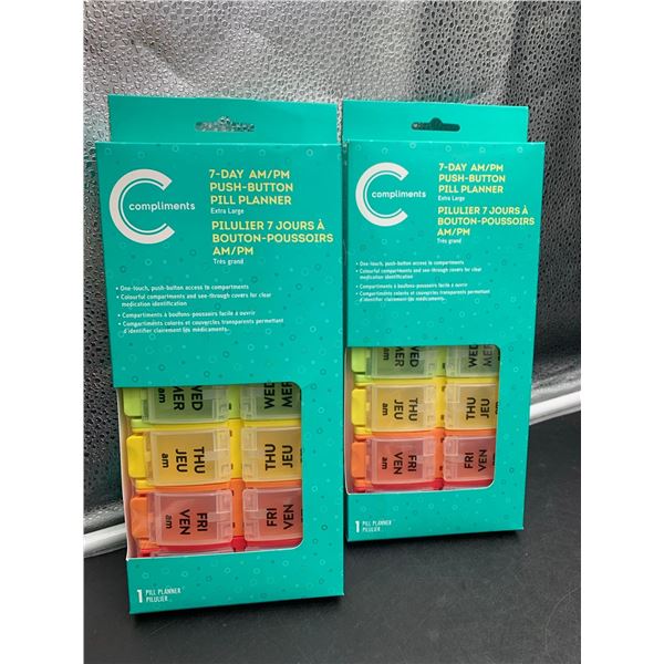 Compliments 7 dya Day and Night Pill Organizers - Lot of 2