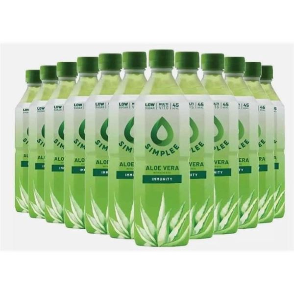 Simplee Aloe Aloe Vera Drink Juice With Bits Low Sugar Bottles Pack 12 x 500ml