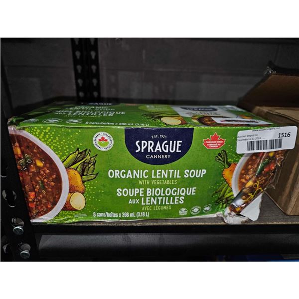 Sprague Organic Lentil Soup with Vegetables 8x398ml
