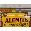 Image 2 : Alemite Pennsylvania Motor Oil 2 Sided Porcelain Sign 19'' x 24'' 