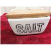 Image 2 : Antique Iron Stone Hanging Salt Box with Hinged Lid  6'' x 