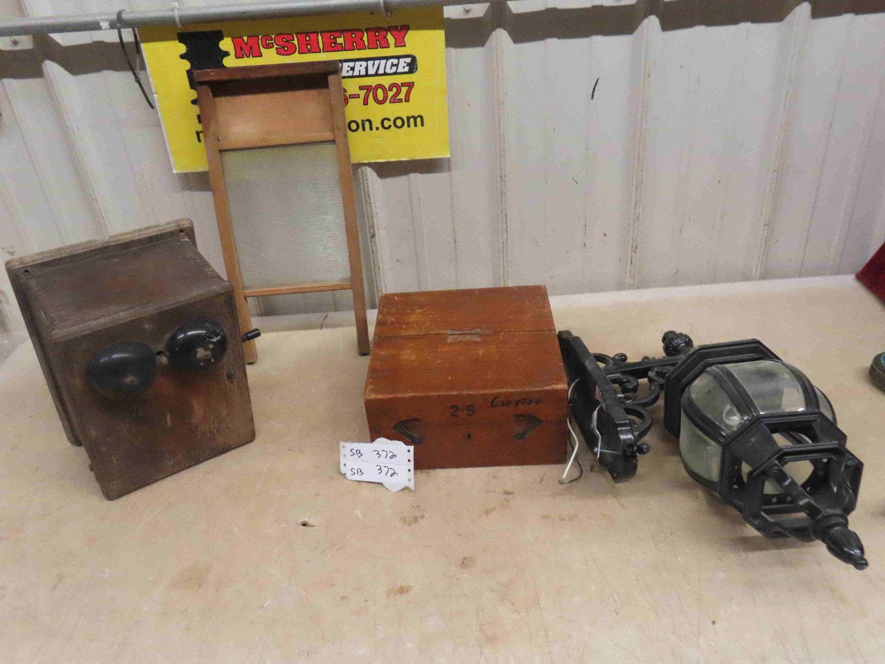 Washboard Ringer Washboard , Wood Telephone Ringer Box, Microscope/Survey - McSherry ...