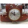 Image 2 : Yankee Clipper Electric Clock with Wood Base & Chrome Sails 