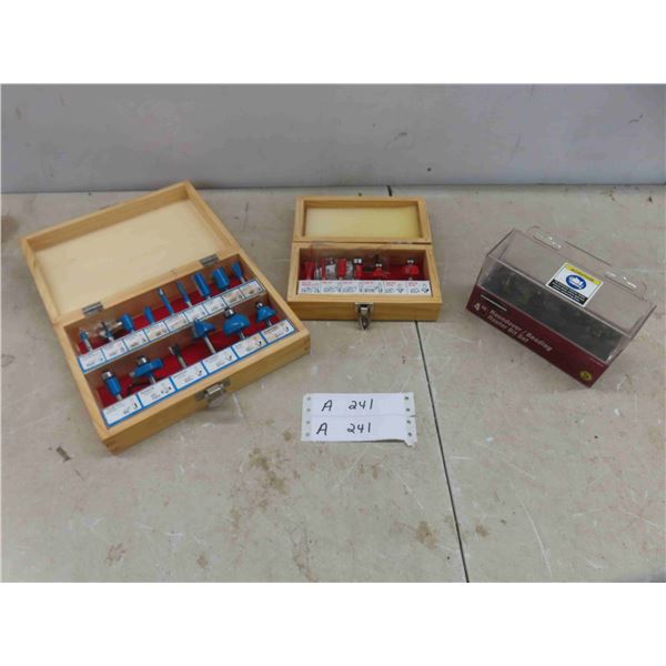 3 New Router Bit Kits 15pce, 6pce, 4pce 