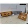 Image 1 : Wood Shelf 20'' x 5 1/2'' x 9'' H , Wood Crate 12'' x 16'' x 5'' 