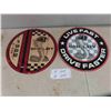 Image 1 : 2 Modern Shelby Porcelain Signs 12'' Diameter 