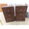 Image 8 : 2 Antique Night Tables with 3 Drawers 15'' x 18'' x 22'' 