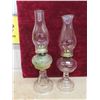 Image 2 : 2 Oil Lamps with Chimneys , 6 Extra Chimneys , 1 Aladdin Chimney 