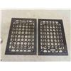 Image 2 : 2 Antique Cast Iron Floor Heat Grates 11 1/4'' x 15 1/2'' 
