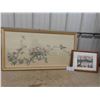 Image 1 : 2 Framed Pictures : Needle Point 38'' x 20'' & Lower Fort Gary 14'' x 11'' 