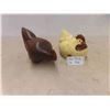 Image 1 : 2 Country Accent John Reid Wood Carved Chickens Approx. 8'' 