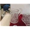Image 2 : Crystal Pitchers, Tray, Candlier, Large Tray 20'' Diameter