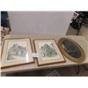 Image 1 : 2 Framed Signed Sketching 21'' x 17'' , Mirror 25'' x 19'' 