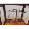 Image 2 : Gold Pharmacy Scale in Glass Case Including Weights 17'' x