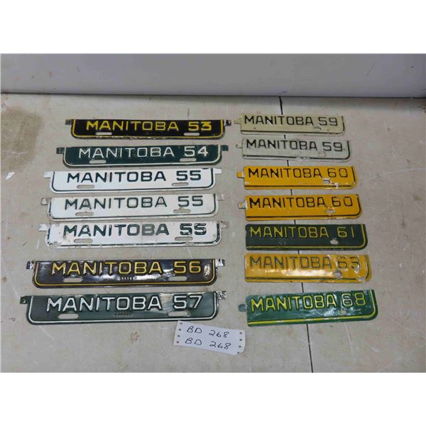 Vintage Lot of Manitoba License Plate Tags/Tabs : 53, 54, (3) 55,