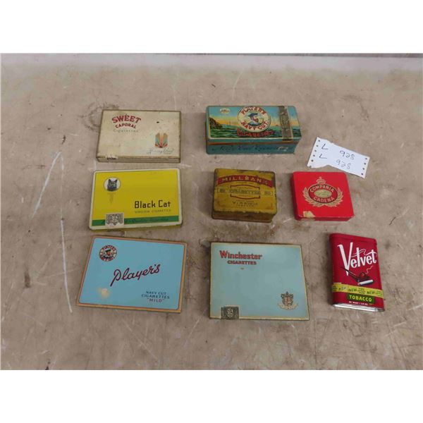 8 Tins : Cigarette , Tobacco, Winchester, Players, Black Cat, 